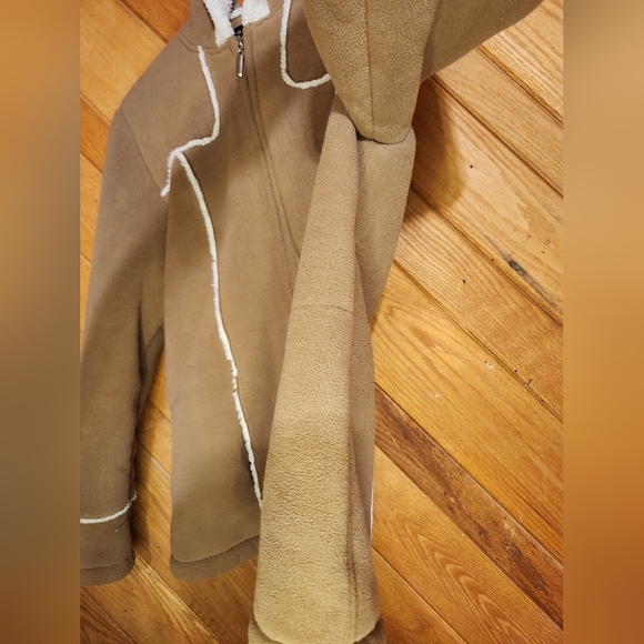 Braetan small brown fur lined hooded zip up coat - Picture 7 of 14